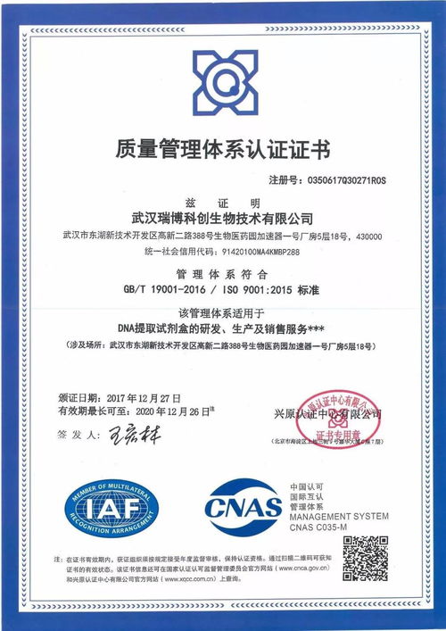 聚焦品质认证，解析东湖高新园区企业瑞博祥的品牌DNA提取试剂盒如何以ISO认证驱动品牌管理升级